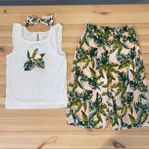 Janie and Jack palm tree flamingo outfit